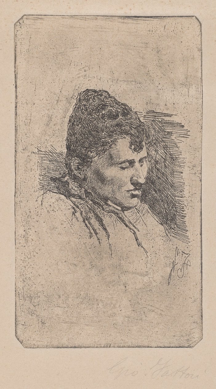 Portrét umělcovy druhé manželky od Giovanni Fattori
