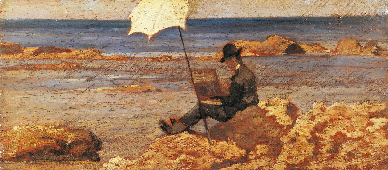 Silvestro Lega malovaný obraz na Skalách od Giovanni Fattori