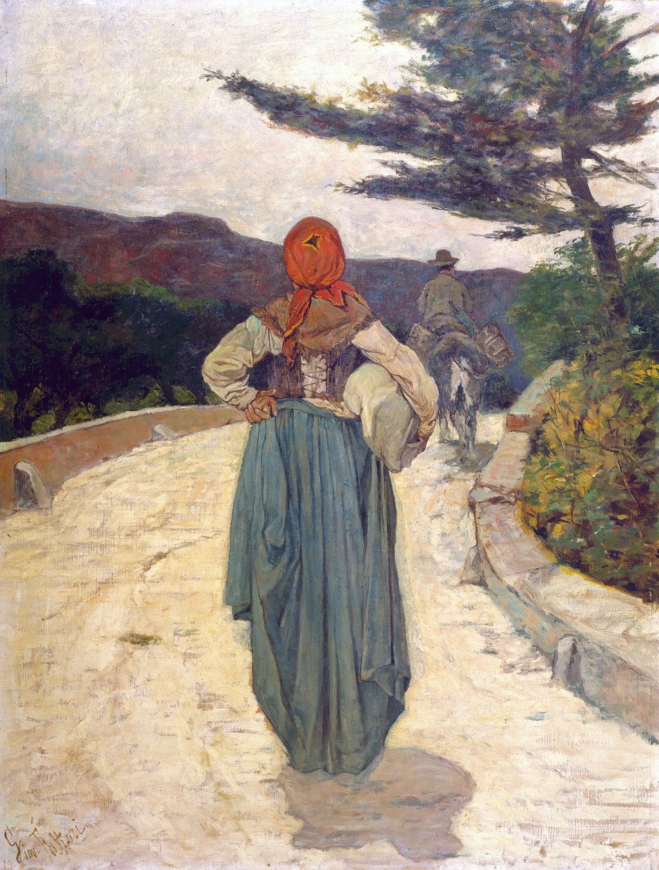 Bílá cesta, asi 1887 (olej na plátně) od Giovanni Fattori