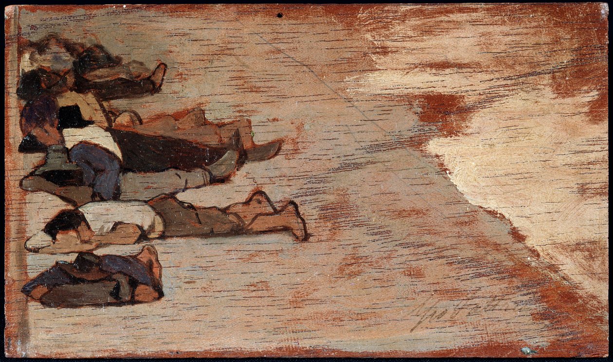 Dělnický spánek - Malování od Giovanni Fattori