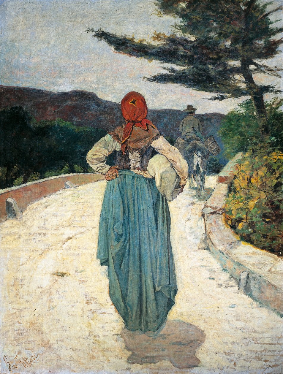 Bílá cesta, Giovanni Fattori (1825-1908), olej na plátně, 96,5x73 cm od Giovanni Fattori
