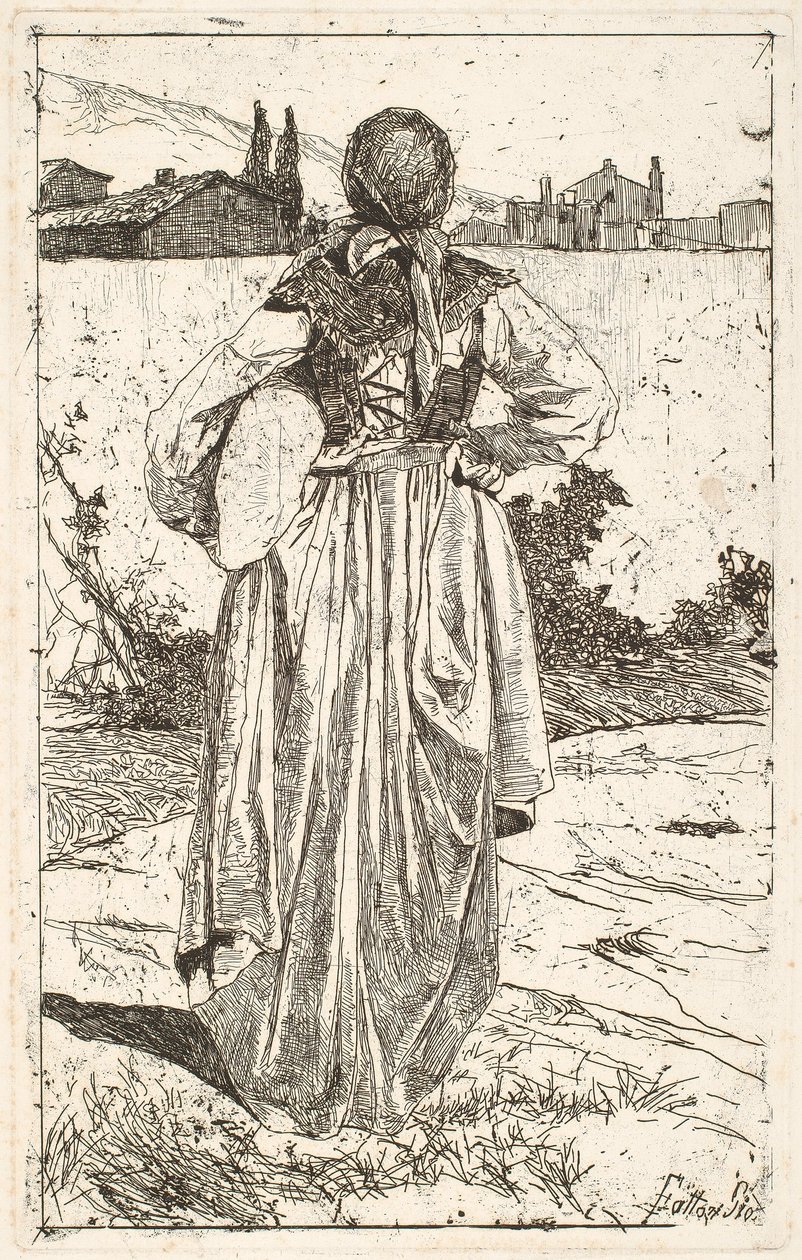 Žena z gabra (Donna al gabbro) od Giovanni Fattori