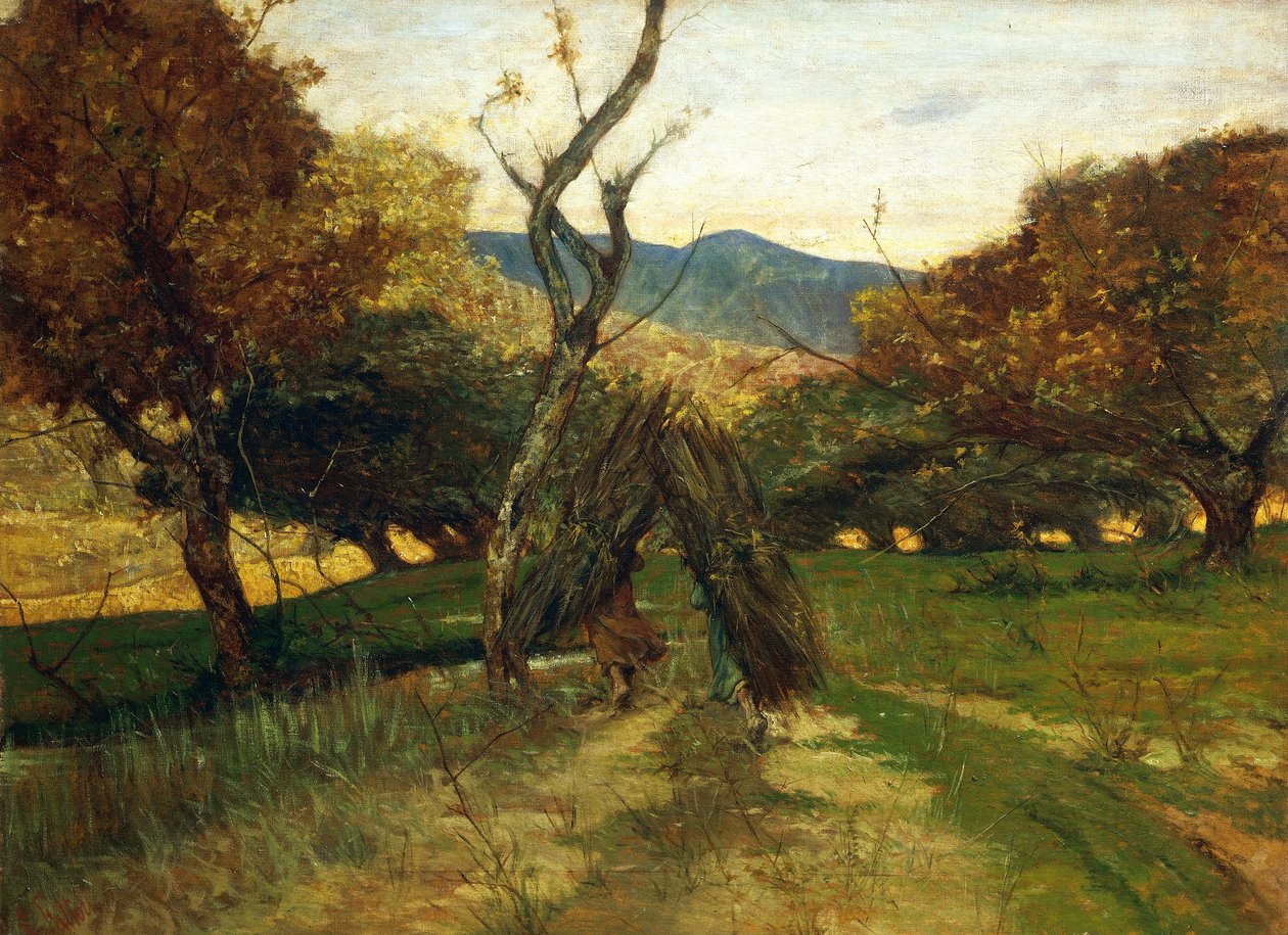 Woodpile, cca 1874, Giovanni Fattori (1825-1908), olej na plátně od Giovanni Fattori