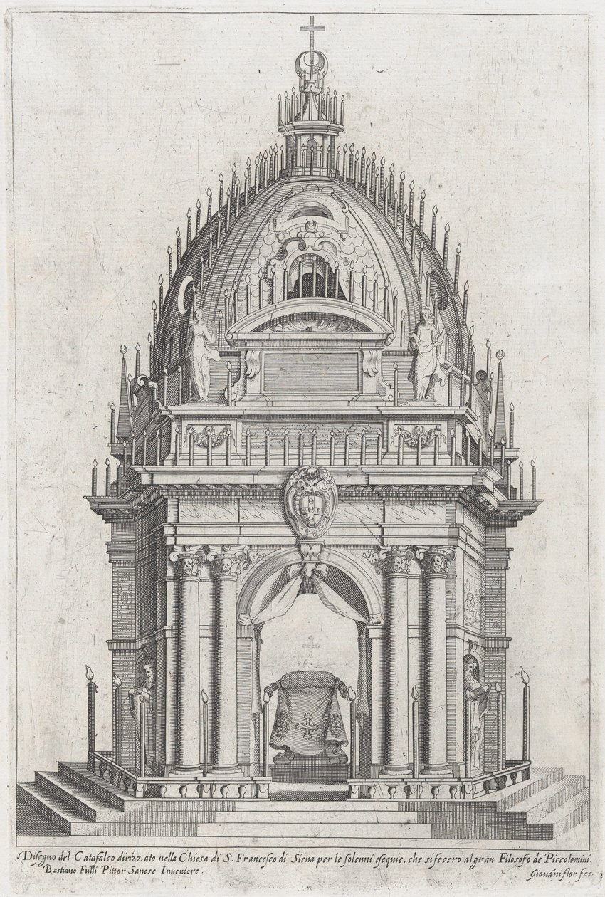 Návrh katafalku pro Francesca Piccolominiho, 1607. od Giovanni Florimi