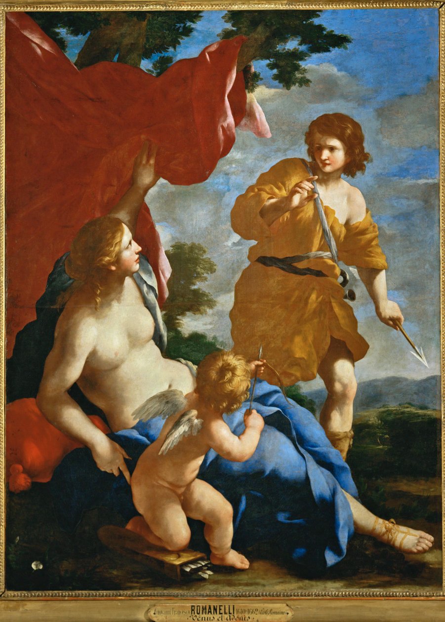Venuše a Adonis odjíždějí na lov... od Giovanni Francesco (1610 62) Romanelli