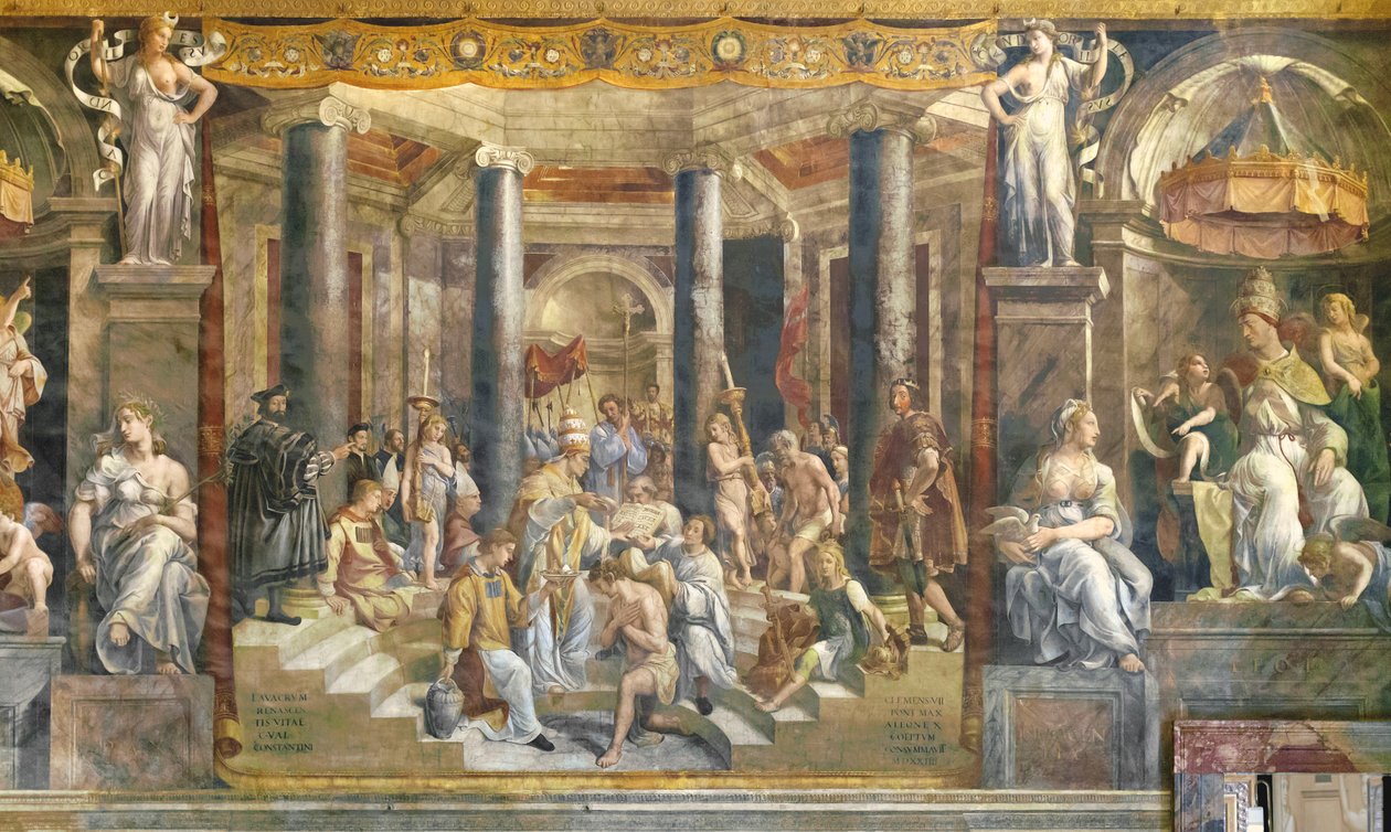 Konstantinův křest od Giovanni Francesco (c.1488 1528) Penni