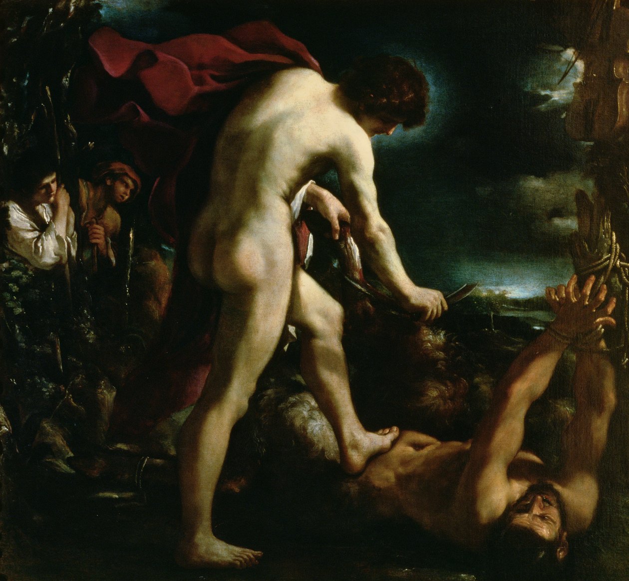 Apollo stahující z kůže Marsyas, kolem 1618 od Giovanni Francesco Barbieri