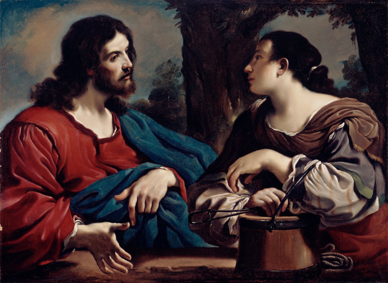 Kristus a žena Samaří, kolem roku 1620 od Giovanni Francesco Barbieri