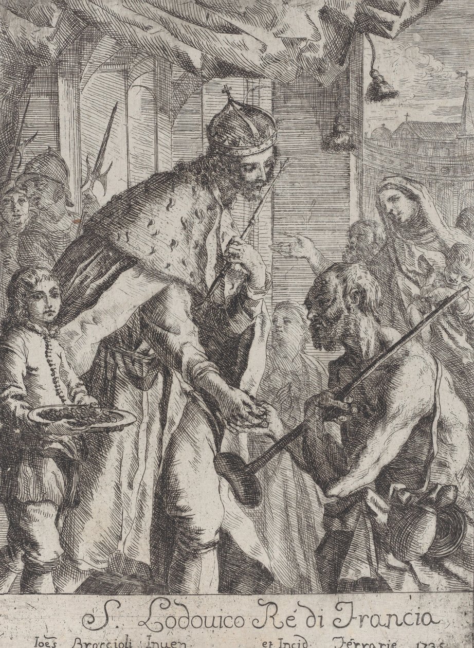 Svatý Ludvík dává almužnu chudým, 1735. od Giovanni Francesco Braccioli