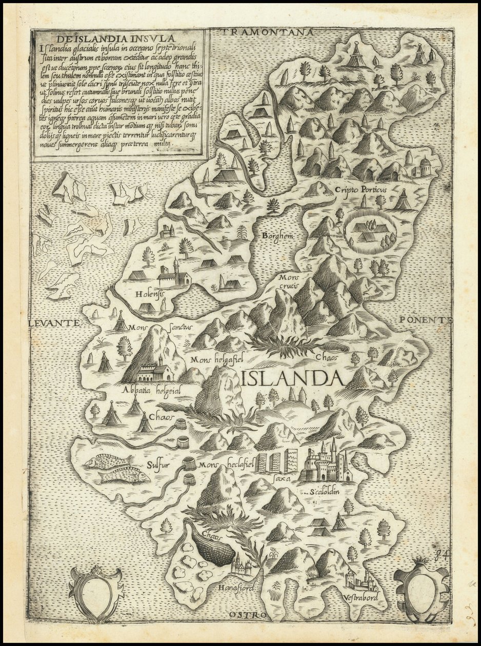 Mapa Islandu z 60. let 15. století, Giovanni Francesco Camocio od Giovanni Francesco Camocio