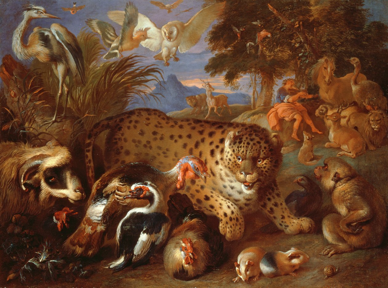 Orpheus okouzlující zvířata od Giovanni Francesco Castiglione