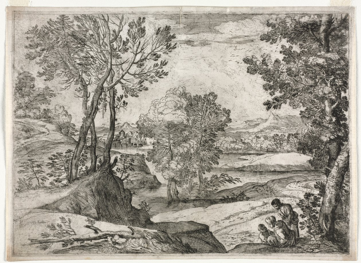 Krajina s rodinou, 1643. od Giovanni Francesco Grimaldi