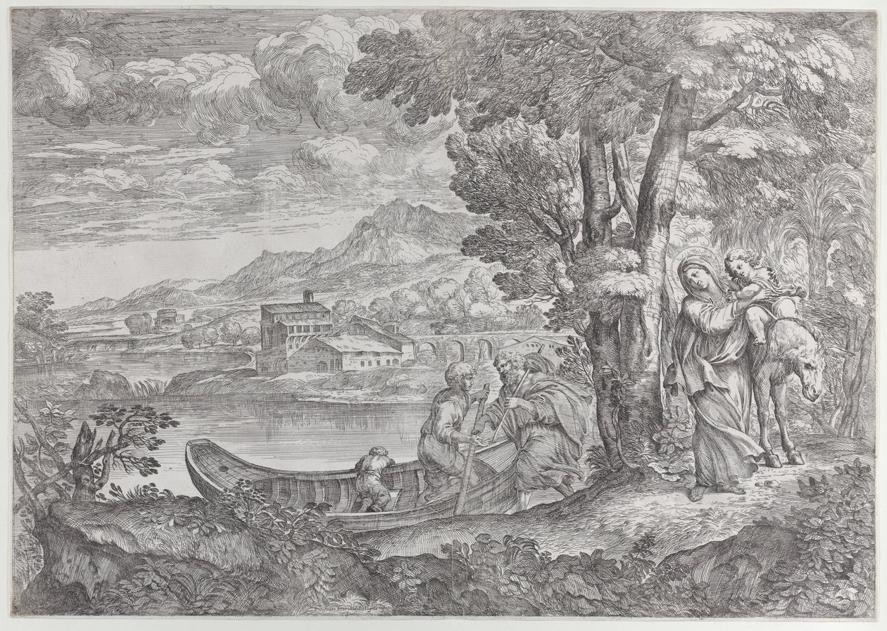 Krajina s útěkem do Egypta, 1626-80., 1626-80. od Giovanni Francesco Grimaldi