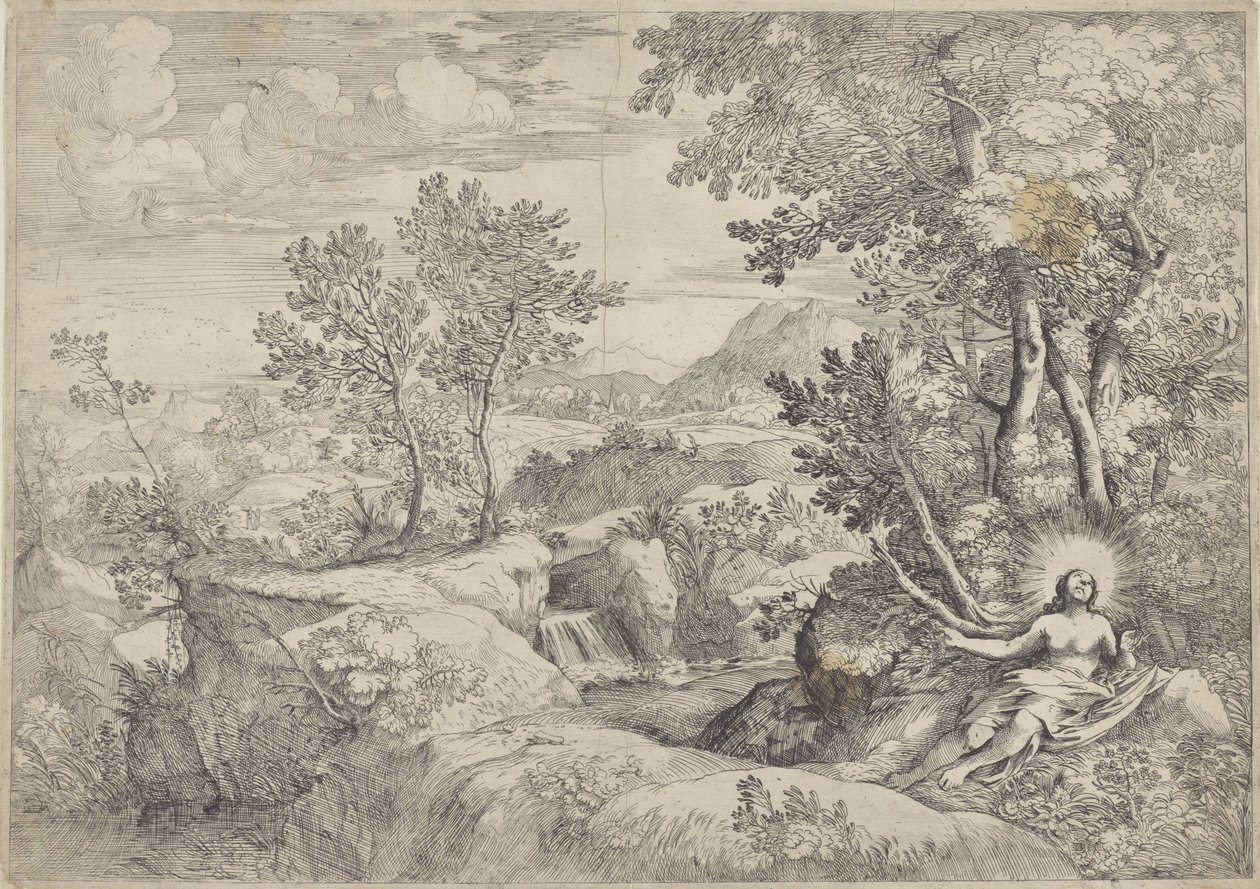 Krajina s kajícnou Marií Magdalenou od Giovanni Francesco Grimaldi
