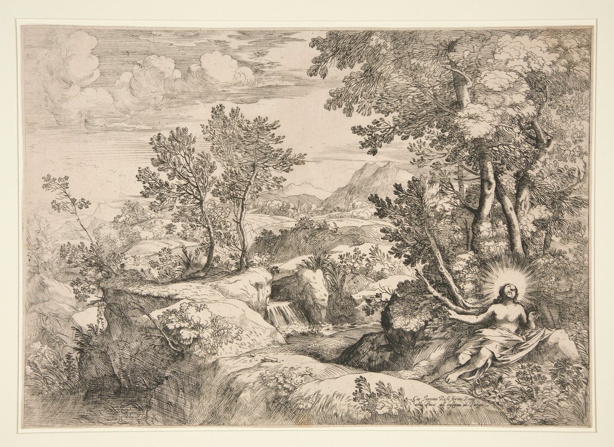 Máří Magdaléna v krajině od Giovanni Francesco Grimaldi