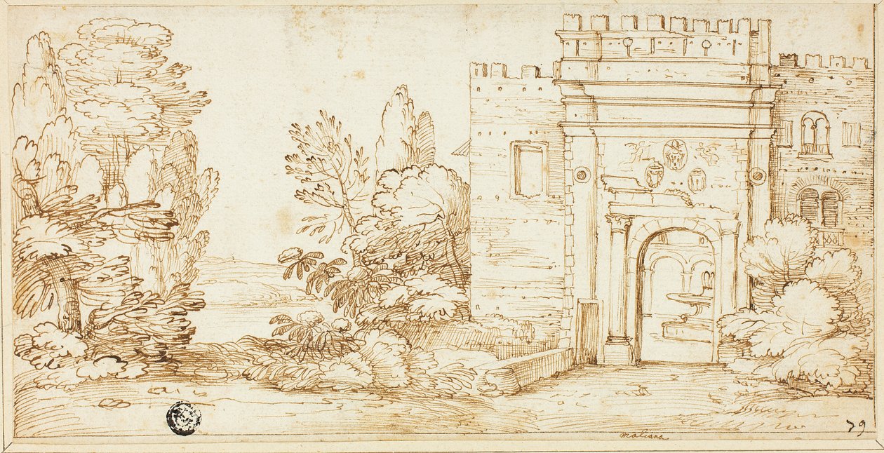 Pohled na La Magliana od Giovanni Francesco Grimaldi