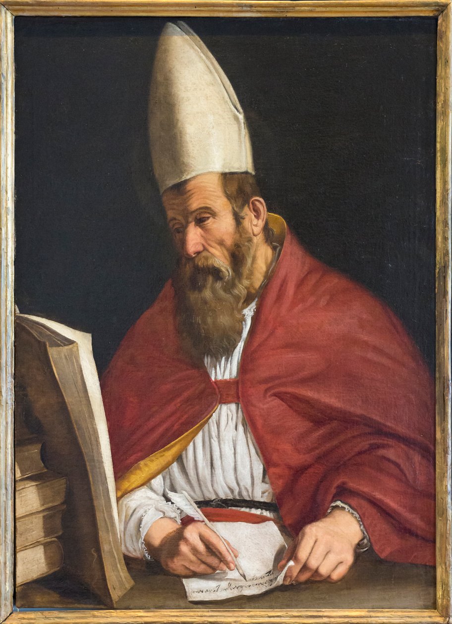 Kanonizovaný biskup, možná svatý Augustin od Giovanni Francesco Guerrieri