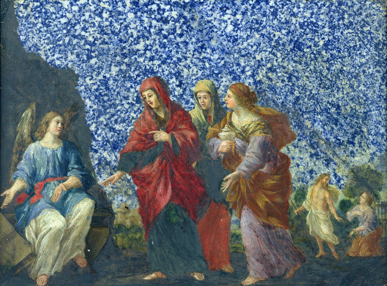 Svaté ženy u hrobu (olej na mramoru) od Giovanni Francesco Romanelli