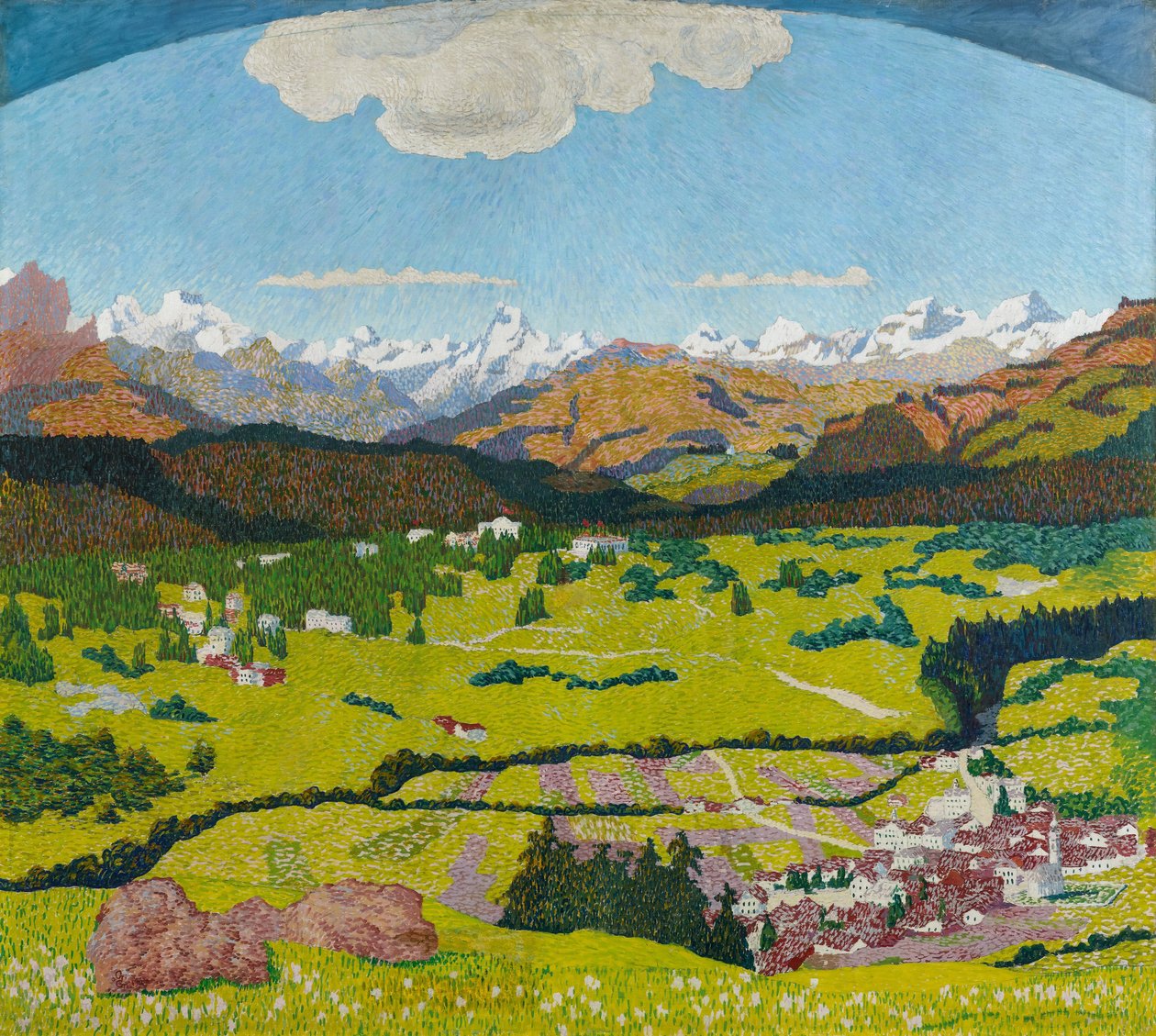 Panorama Flims. Triptych, centrální panel, 1904. od Giovanni Giacometti