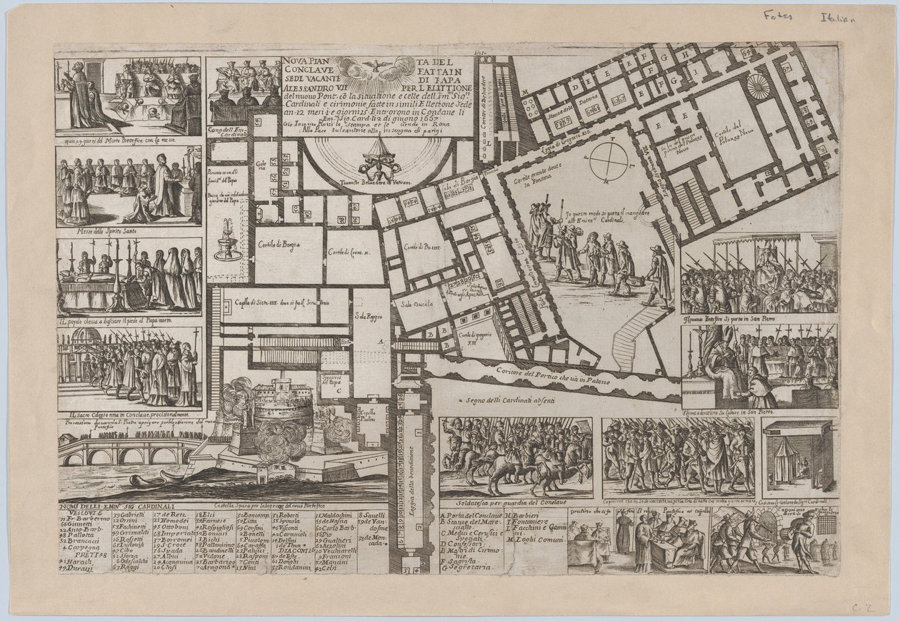 Papežské konkláve po smrti papeže Alessandra VII..., 1667. od Giovanni Giacomo De Rossi