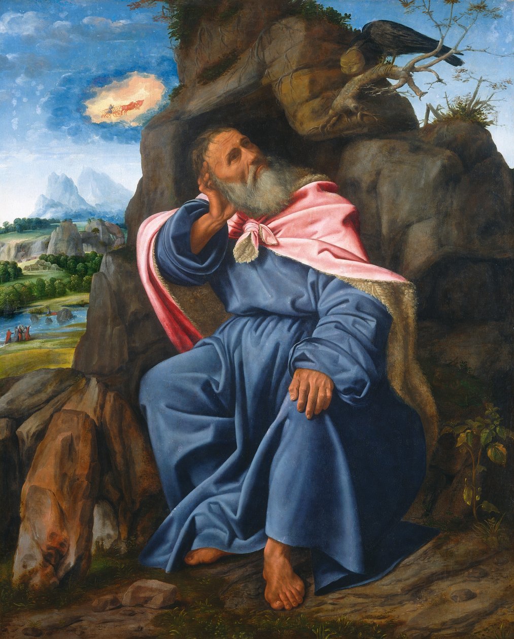 Eliáš krmený havranem od Giovanni Girolamo Savoldo