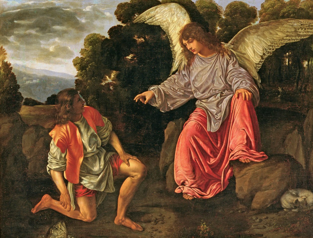 Tobias and the Angel, c.1530 (olej na plátně) od Giovanni Girolamo Savoldo