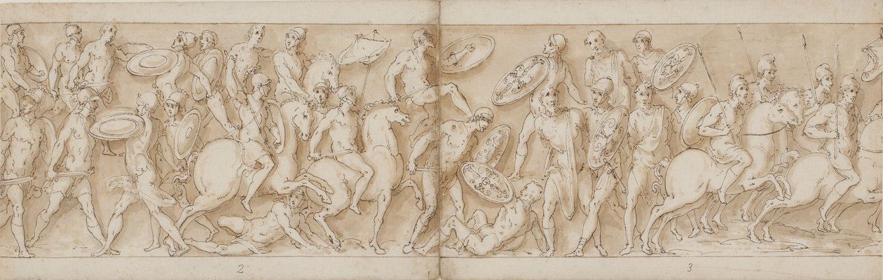 Římský útok (konec LXXVI); barbarští náčelníci jsou zajati (LXXVII); odchod do bitvy se Sarmaty (začátek LXXVIII) od Giovanni Guerra