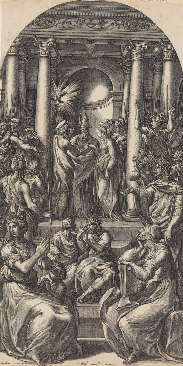 Sňatek Panny, ca. 1525-26. od Giovanni Jacopo Caraglio