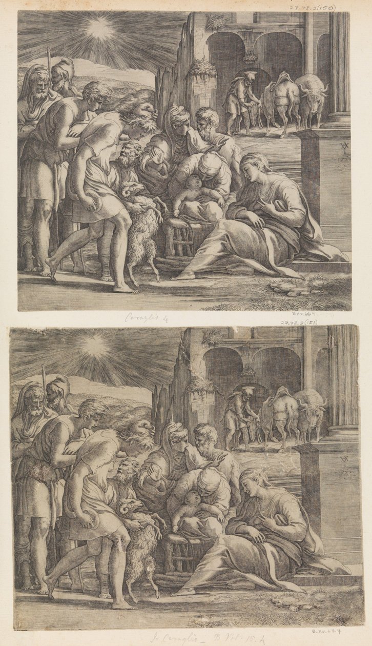 Klanění pastýřů. od Giovanni Jacopo Caraglio