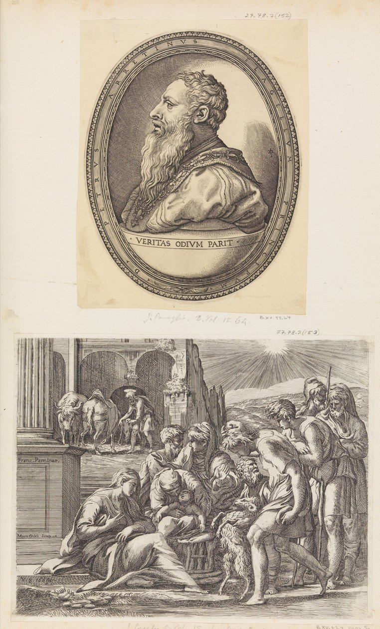 Klanění pastýřů. od Giovanni Jacopo Caraglio