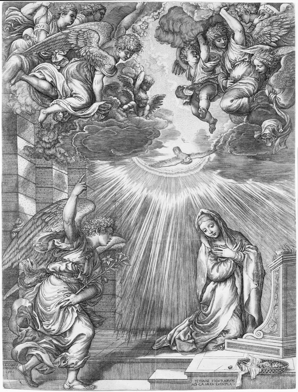 Zvěstování, 1537. od Giovanni Jacopo Caraglio