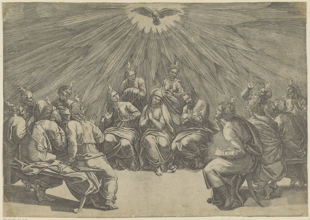 Vylití Ducha svatého letnice od Giovanni Jacopo Caraglio
