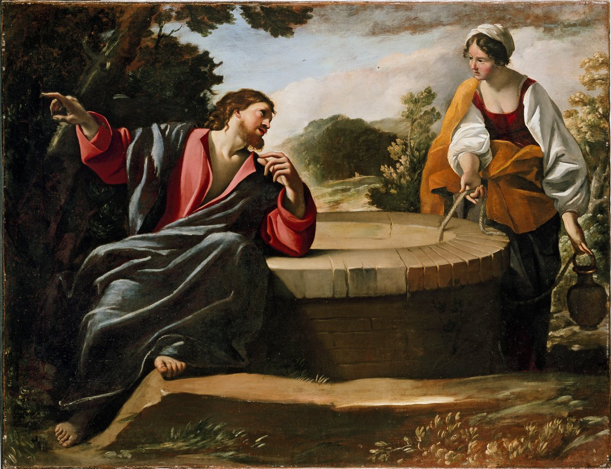 Kristus a žena Samaří, konec 1620 od Giovanni Lanfranco