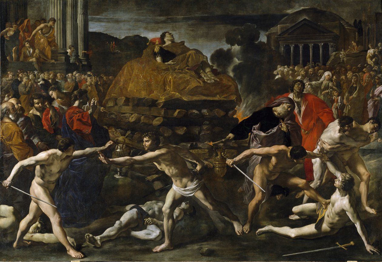 Pohřeb římského císaře Kremační obřad od Giovanni Lanfranco