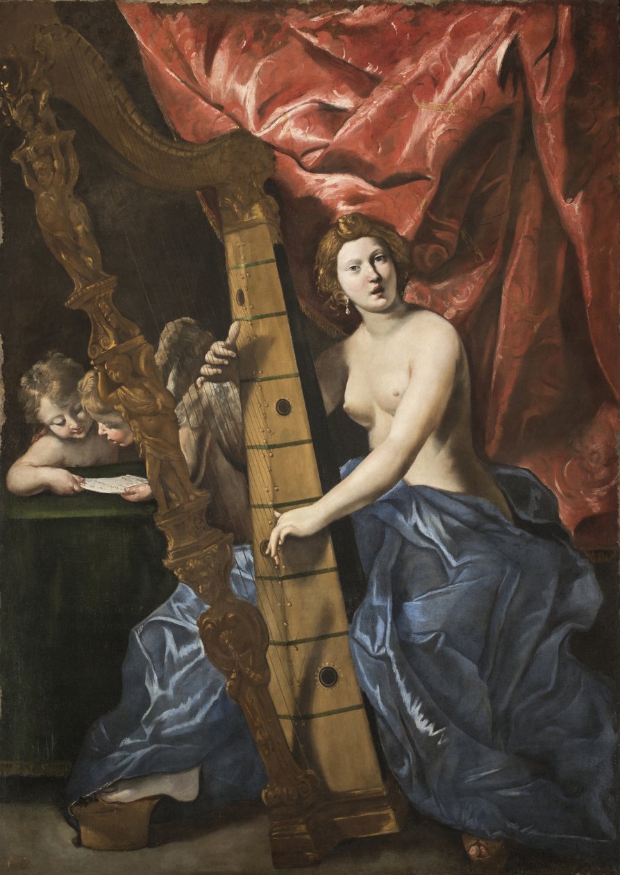 Venuše hrající na harfu, kolem roku 1630. od Giovanni Lanfranco