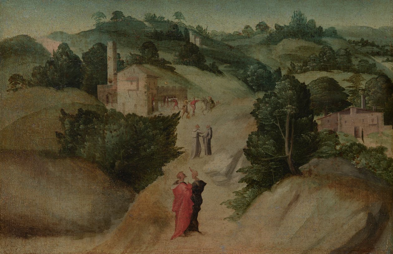 Scény z legendy, pravděpodobně kolem 1515-1520 (olej na plátně) od Giovanni Larciani