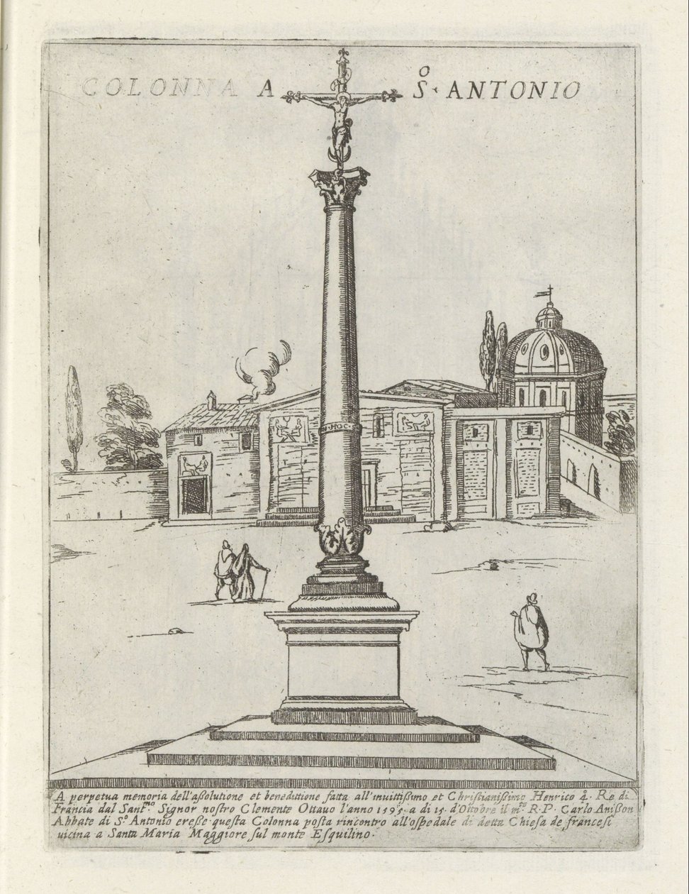 Sloup ze San Antonia Colonna a S. Antonio (název na objektu) Moderní a starověké památky a budovy v Římě (název série) Ornamenti di fabriche antichi et moderni dell