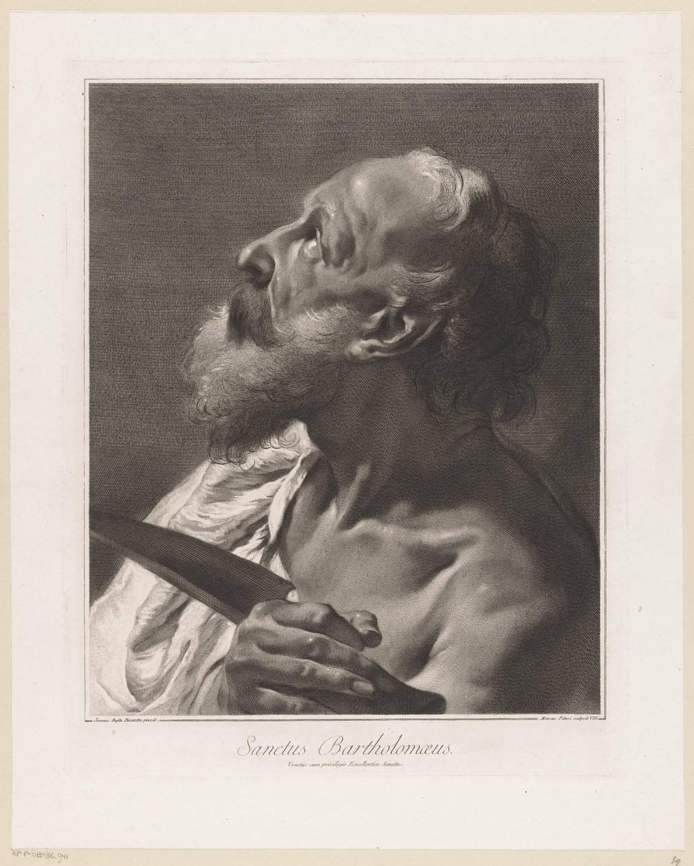 Apoštol Bartoloměj Svatý Bartoloměj (titul na předmětu) Apoštolové (název série) od Giovanni Marco Pitteri