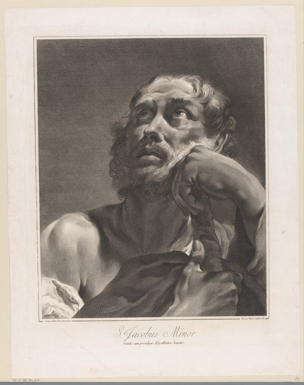 Apoštol Jakub Menší S. Jacobus Minor (název na objektu) Apoštolové (název série) od Giovanni Marco Pitteri