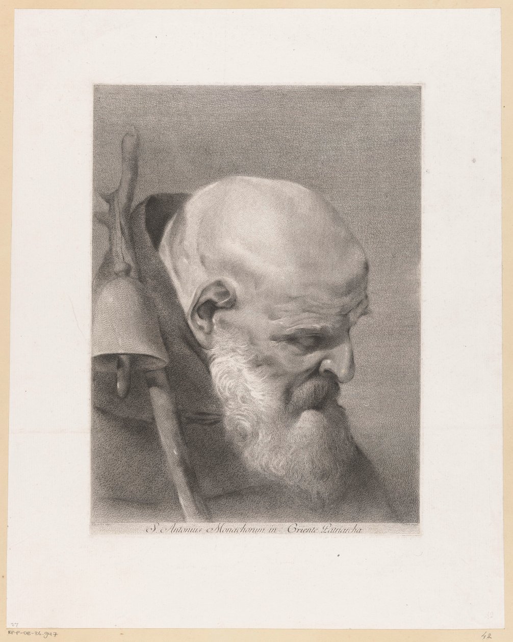 Heilige Antonius de Grote Svatý Antonín, patriarcha mnichů v Griente (titul na předmětu) od Giovanni Marco Pitteri