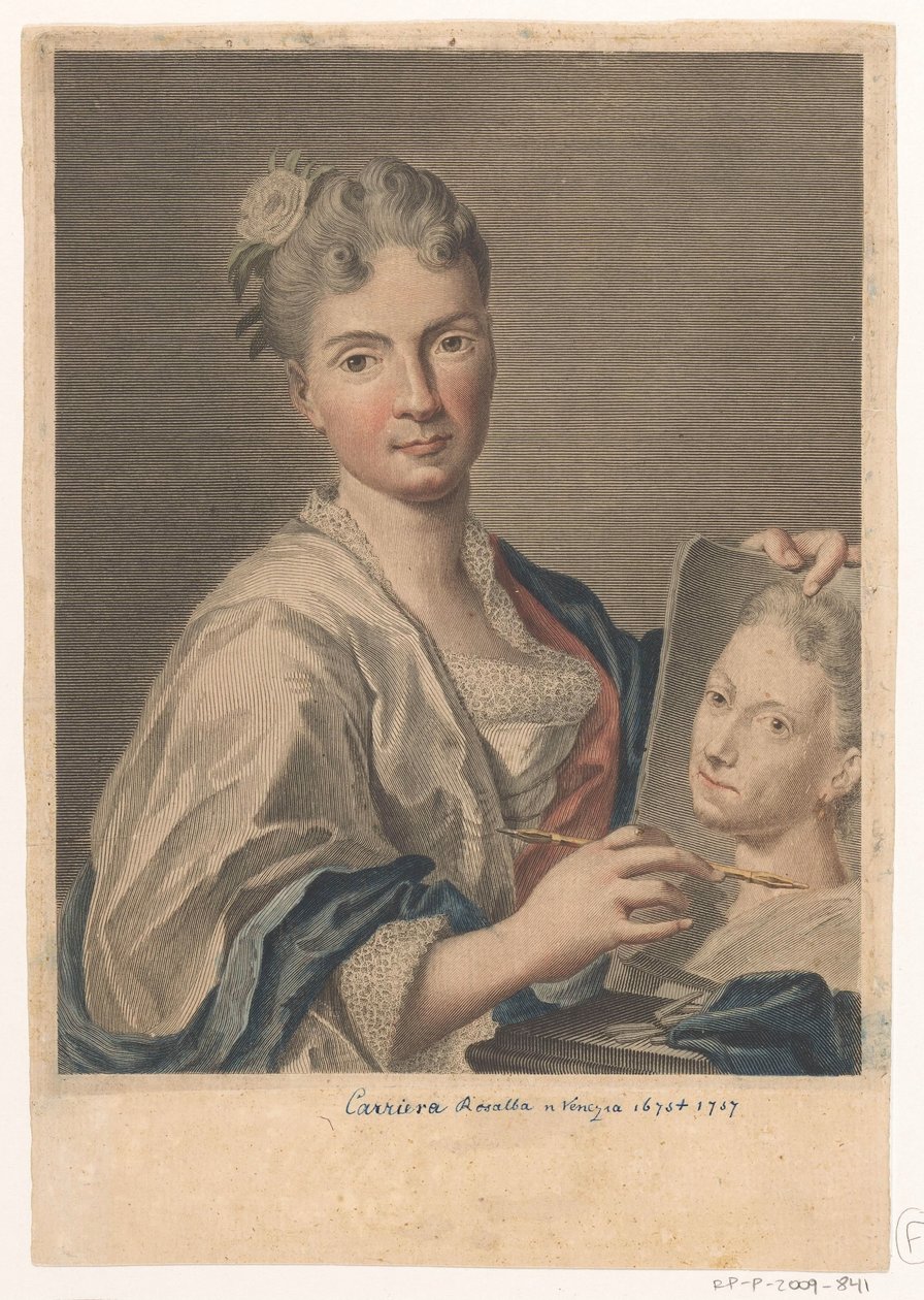 Portrét umělkyně Rosalba Carriera Portréty umělců (název série) od Giovanni Marco Pitteri