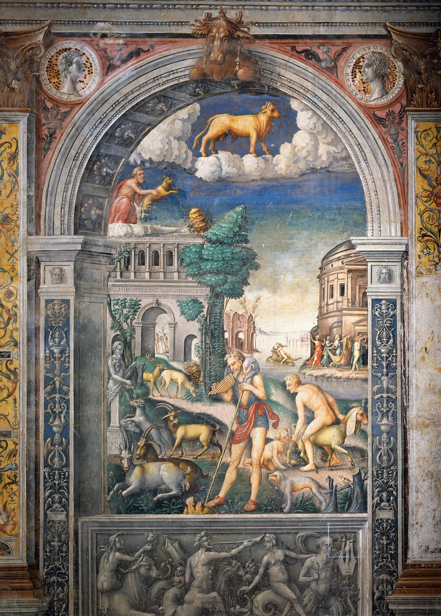 Freska od Giovanniho Maria Falconetta (1468-1535), Hall of Zodiac, Palazzo D