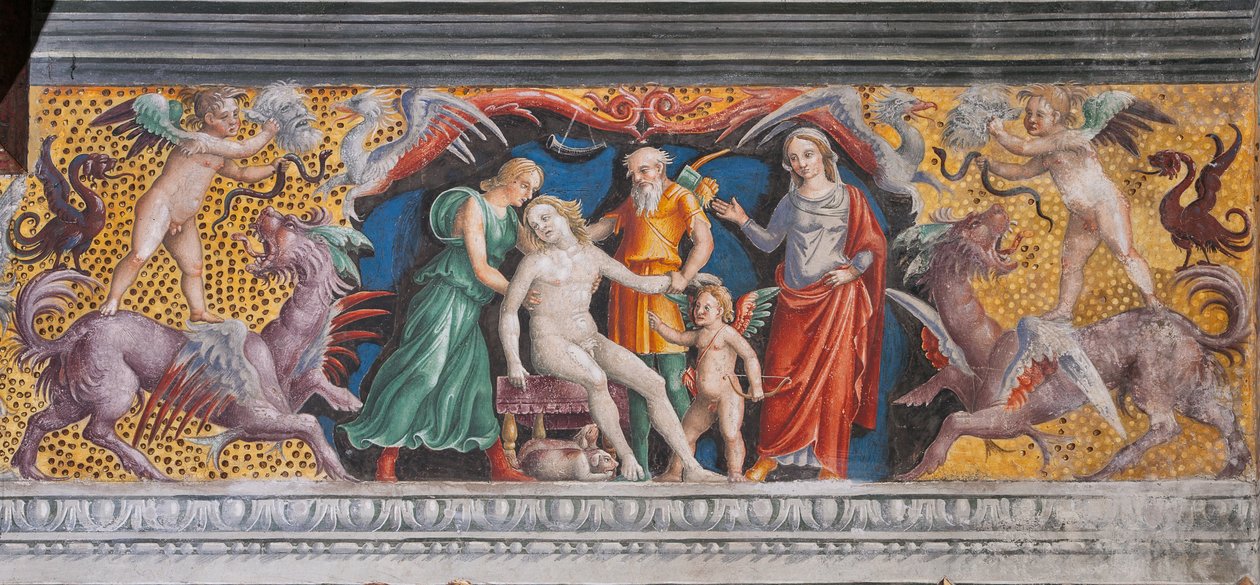 Astrologické znamení Panny, Komnata zvěrokruhu (Camera dello Zodiaco), detail 2384726 od Giovanni Maria Falconetto