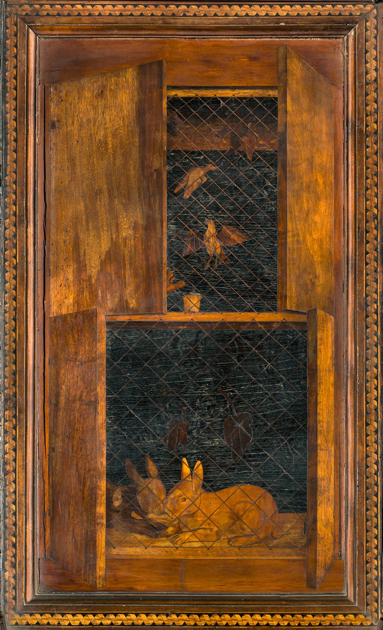 Lignaean Canonical Choir, intarzie Giovanni Maria Platina 1484, Superior Stall od Giovanni Maria Platina