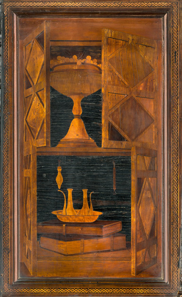 Lignaean Canonical Choir, intarzie Giovanni Maria Platina 1484, Superior Stall od Giovanni Maria Platina