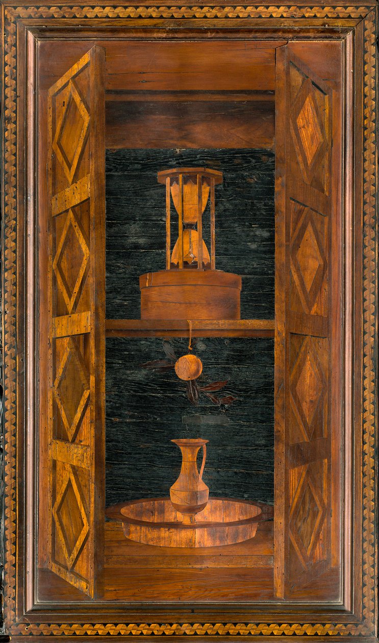 Lignaean Canonical Choir, intarzie Giovanni Maria Platina 1484, Superior Stall od Giovanni Maria Platina