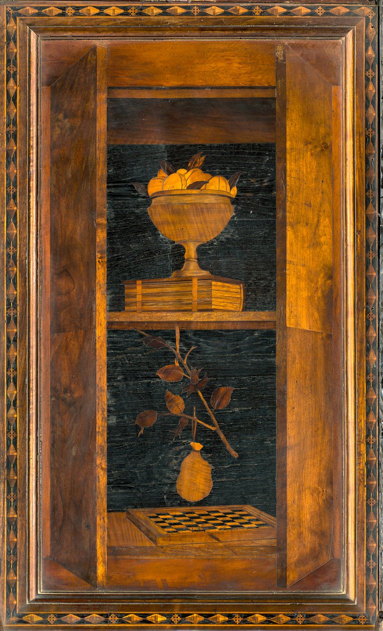 Lignaean Canonical Choir, intarzie Giovanni Maria Platina 1484, Superior Stall od Giovanni Maria Platina