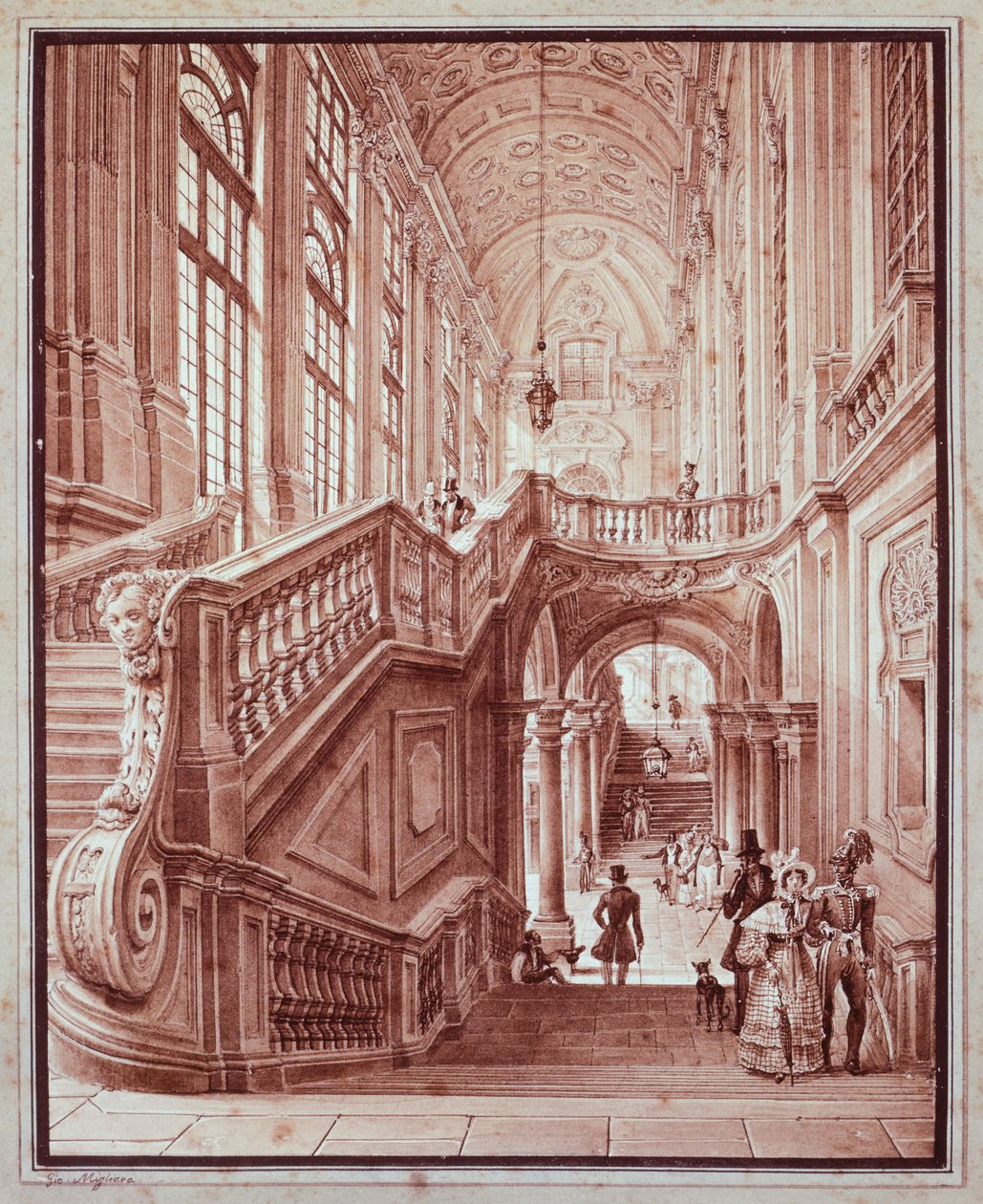 Sál Palazzo Madama od Giovanni Migliary (1785-1837) od Giovanni Migliara