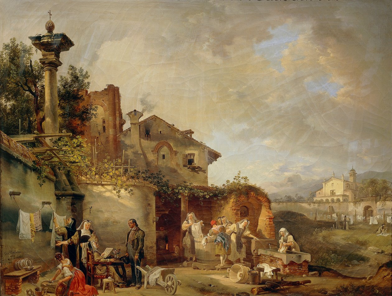 Prádelna kláštera od Giovanni Migliara