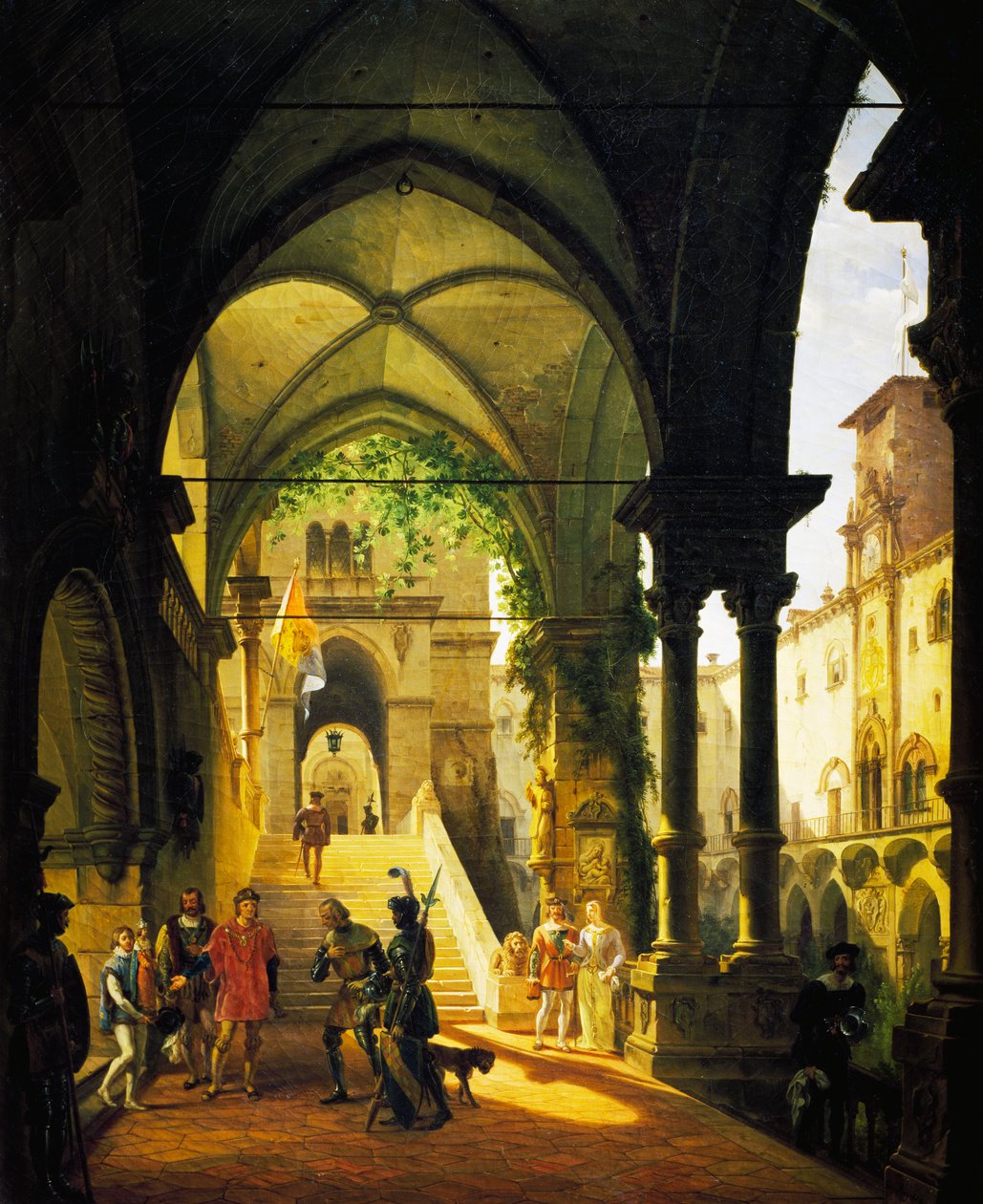 Ludvík XI. na zámku Barolo od Giovanni Migliary (1785-1837) od Giovanni Migliara